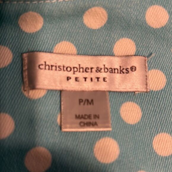 💥Host Pick 💥 Christopher & Banks Polka Dot Denim Jacket Size Medium Petite - Picture 11 of 13